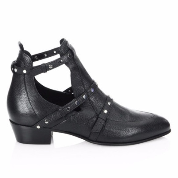 Jimmy Choo Shoes - Jimmy Choo Black Harley Cutout Studded Booties